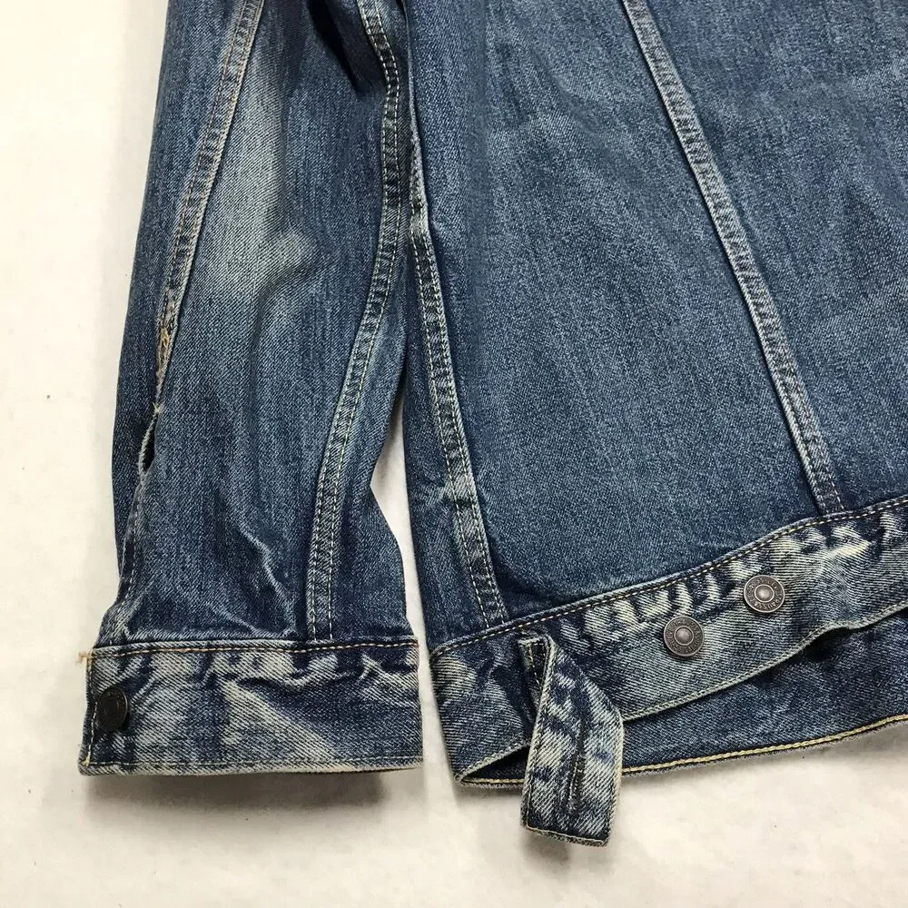 LEVIS Denim Trucker Jacket Men 2XL Faded Distressed Outdoor Red Tab 72334 - Picture 14 of 16